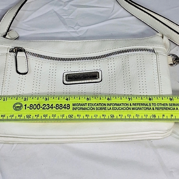 Women's Rosetta White Crossbody  Zippered Bag/Purse - Picture 5 of 11